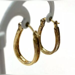 18K Gold Vermeil Hoops Earrings  with Diamond accents
